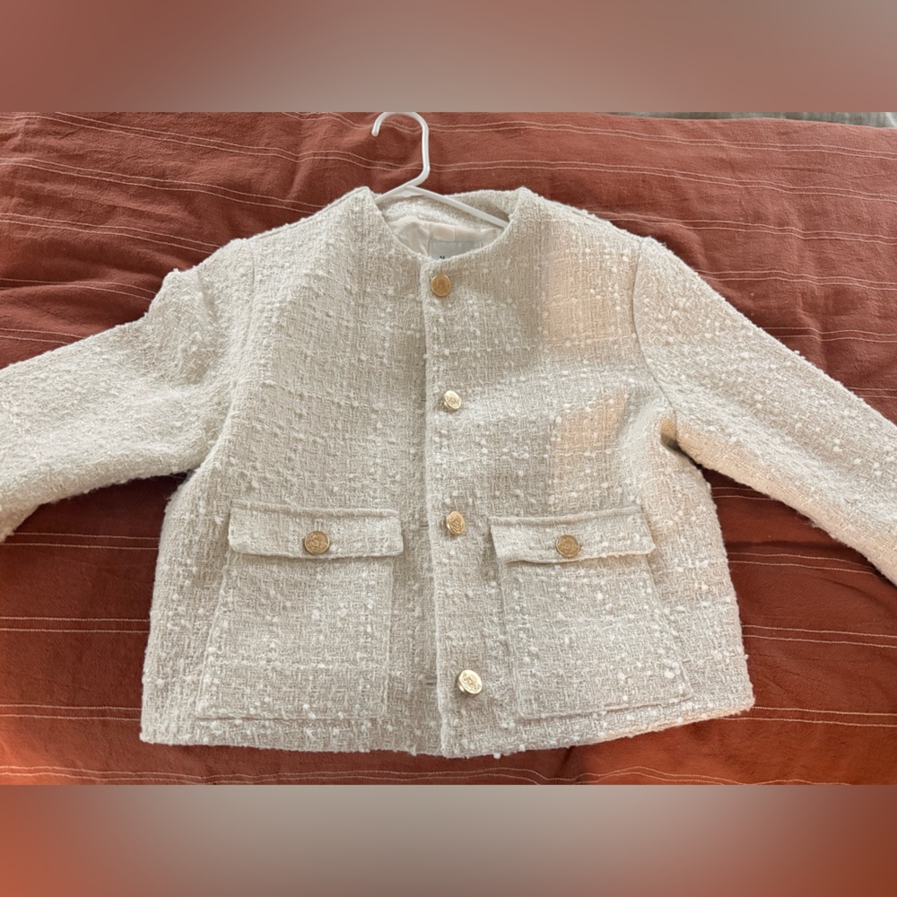Abercrombie & Fitch Cream Textured Jacket